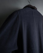 "Junko Yamamoto" Fur-trimmed design long cashmere blend coat