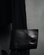 –SPECIAL– "HERMES" 00’s Leather-trimmed viscose evening shirt