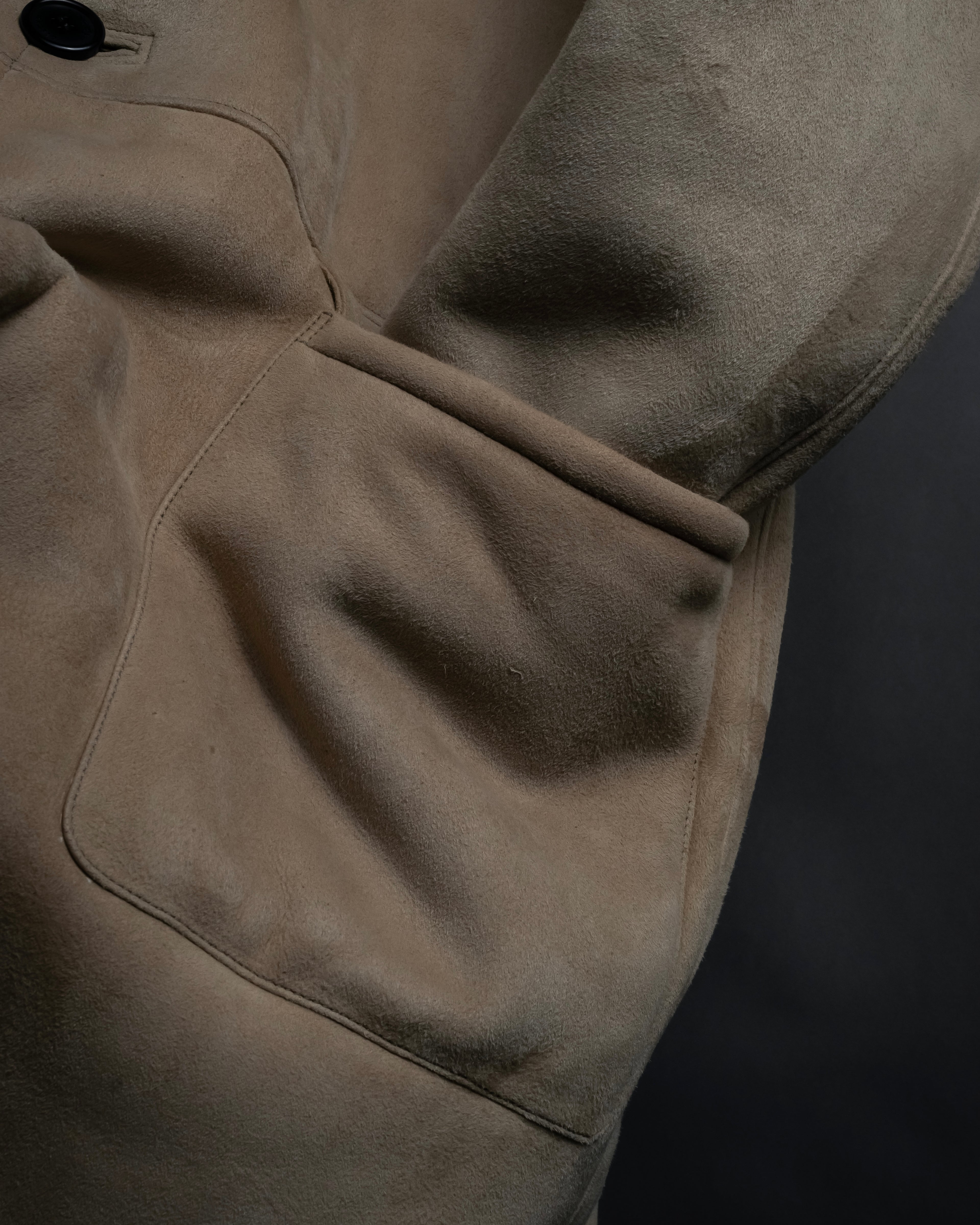 -SPECIAL- "LOEWE" 90's-10's Fur collar cordero lambskin long coat