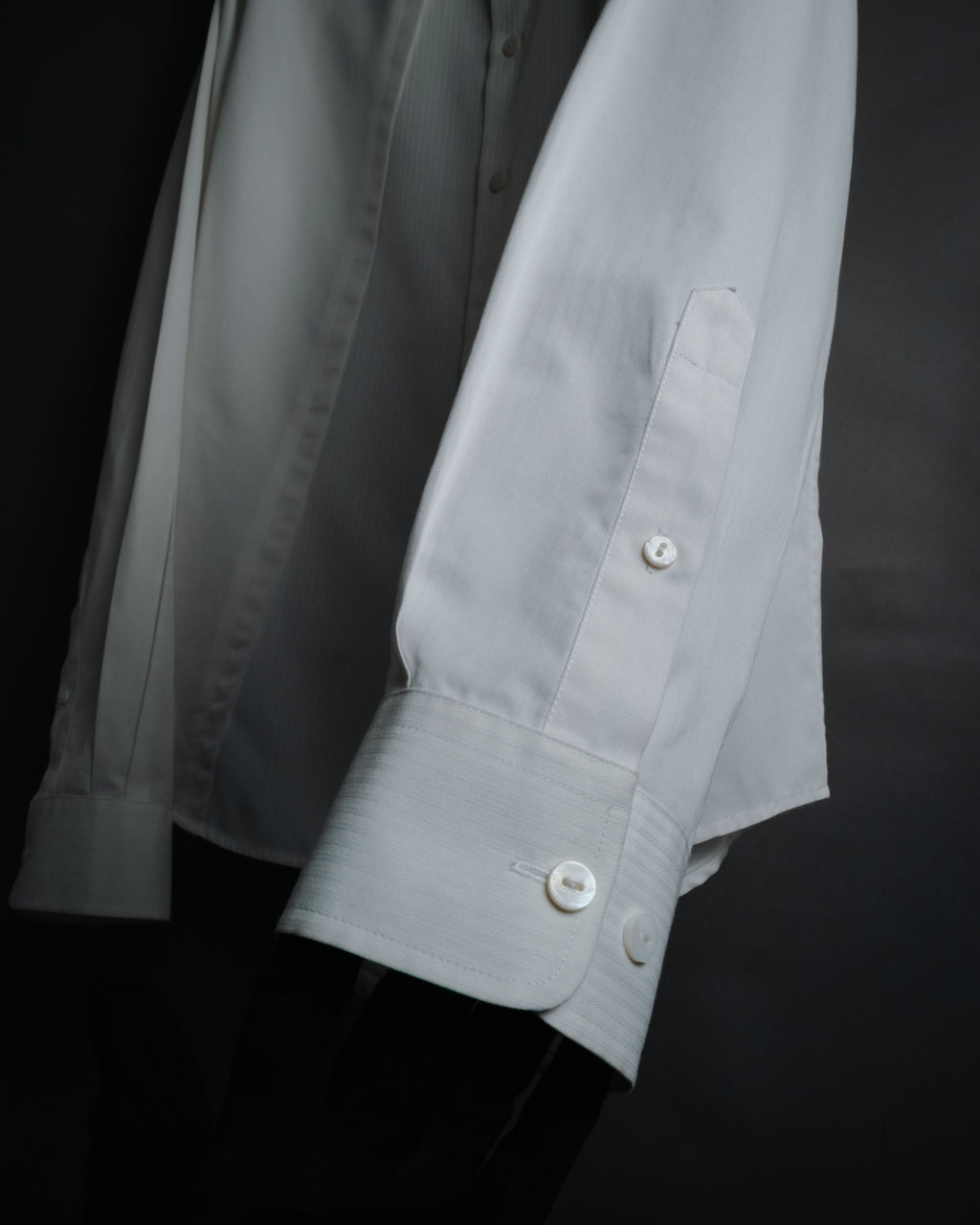 –SPECIAL– "BALENCIAGA" 2005-06’s Round collar chin tab paneled dress shirt