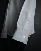 –SPECIAL– "BALENCIAGA" 2005-06’s Round collar chin tab paneled dress shirt