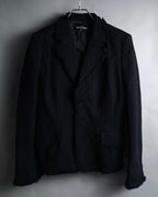 –SPECIAL– "tricot COMME des GARÇONS" 2004AW Fringed cut-off boiled wool tailored jacket