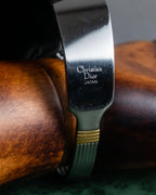 "Christian Dior" Ribbed design gold combination polished silver bangle