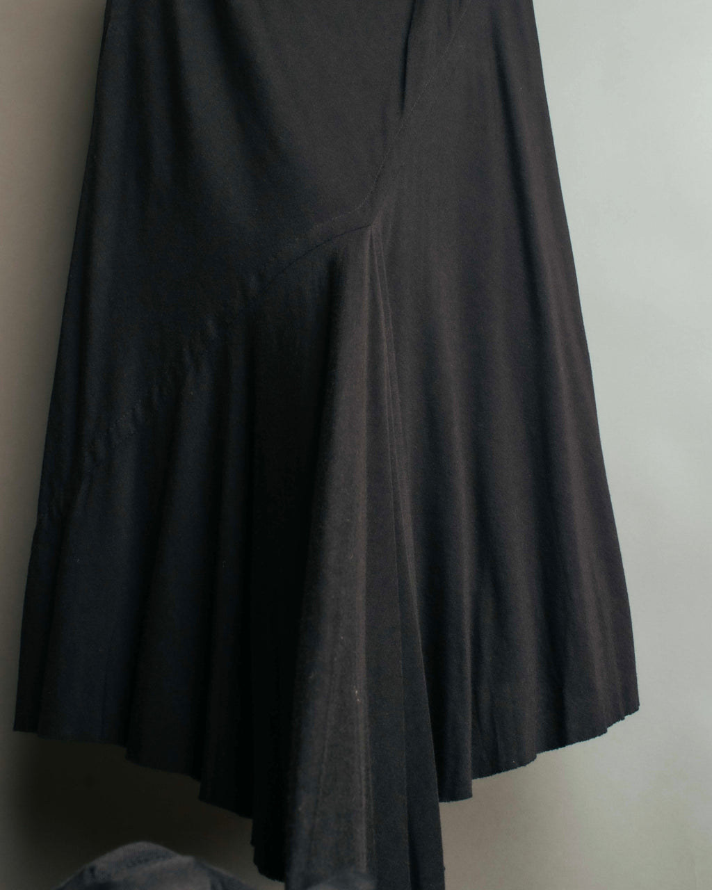 "Rick Owens Lilies" 10's-12's Vintage asymmetrical drape jersey midi skirt