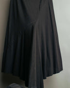 "Rick Owens Lilies" 10's-12's Vintage asymmetrical drape jersey midi skirt