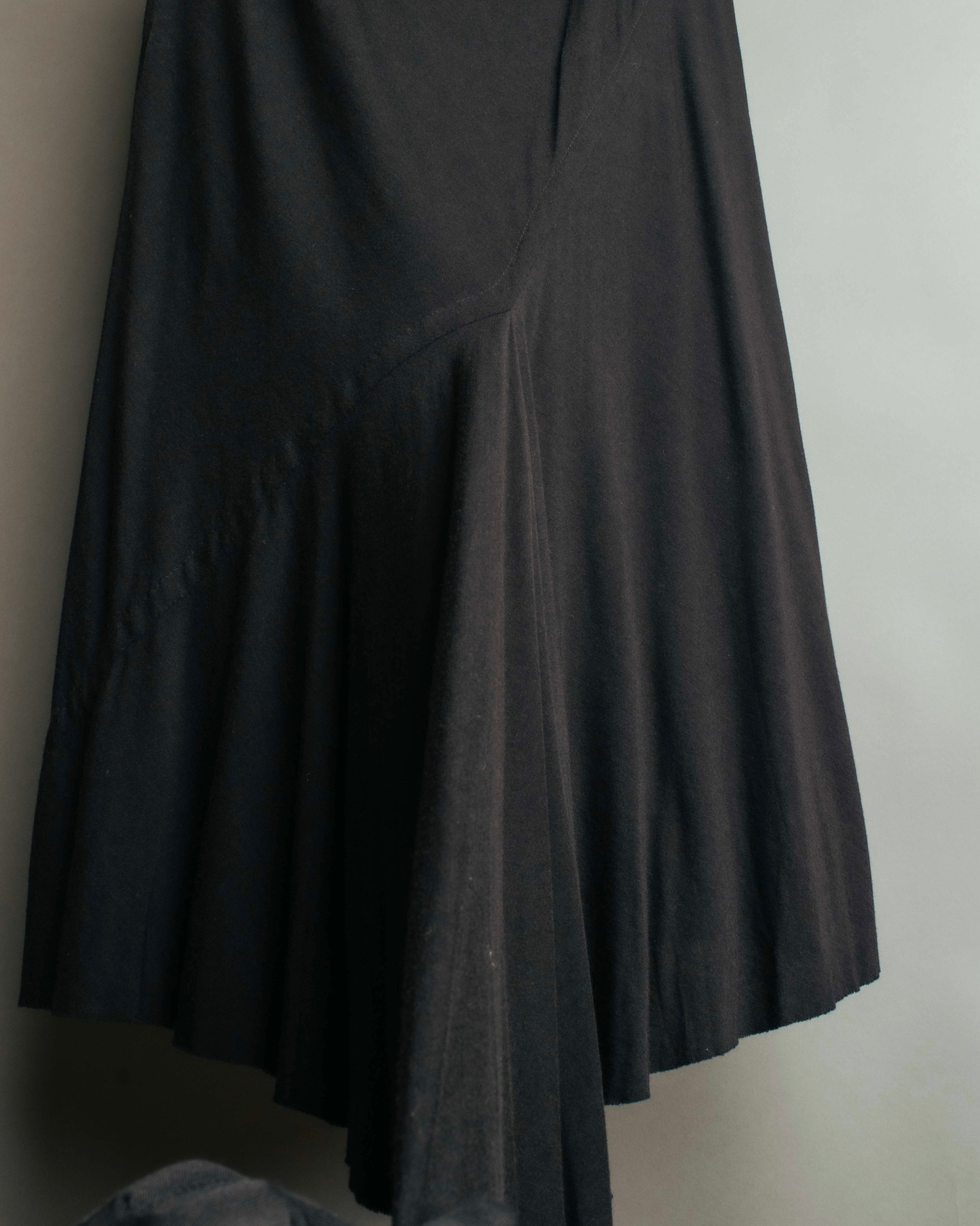 "Rick Owens Lilies" 10's-12's Vintage asymmetrical drape jersey midi skirt