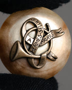 "HERMES" 90’s horn motif buffalo horn clip earrings