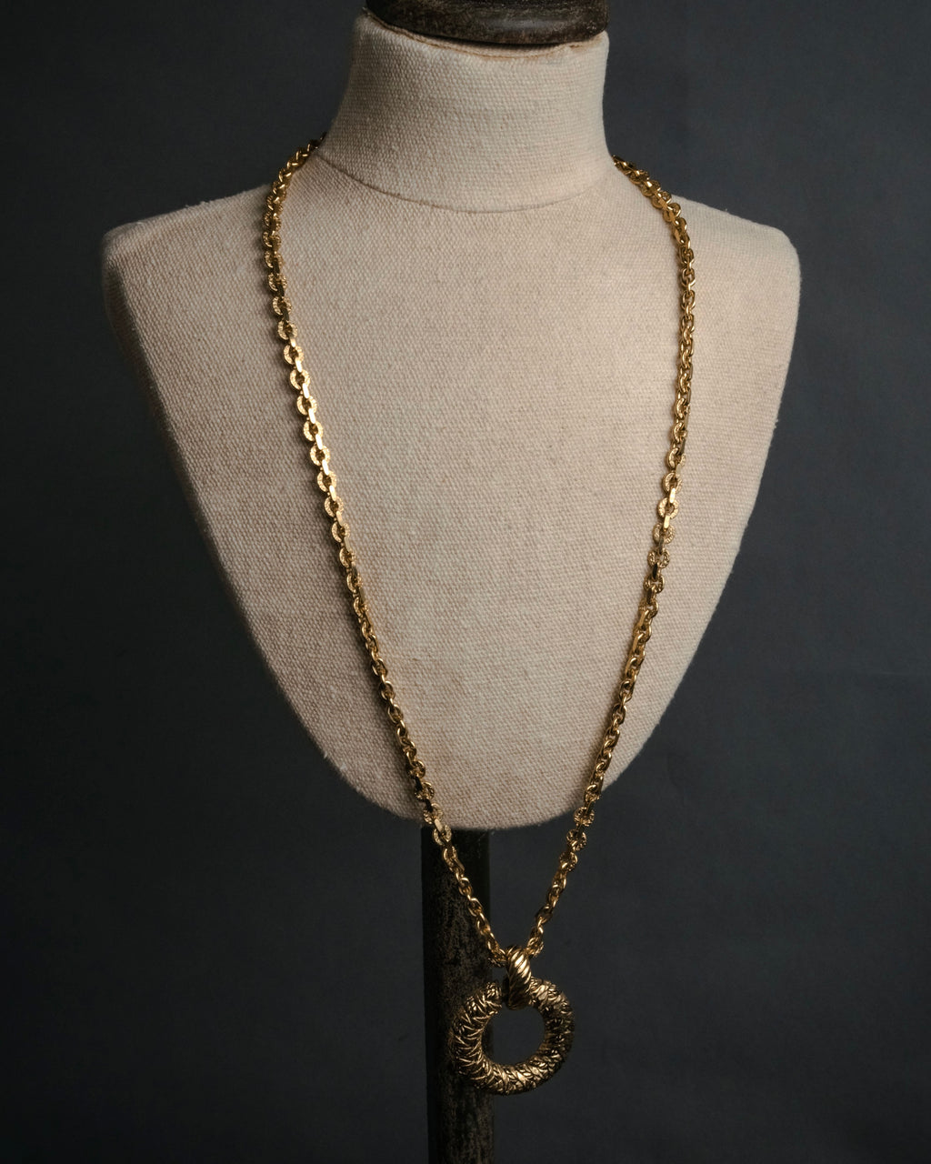 “Yves Saint Laurent” 1980’s-90’s Sculptural circle long necklace