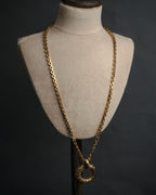“Yves Saint Laurent” 1980’s-90’s Sculptural circle long necklace