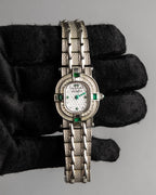 "VALENTINO ROLENTA" Green stone design square watch bracelet
