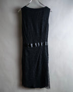 "RED VALENTINO"Ribbon belted design lace black dress