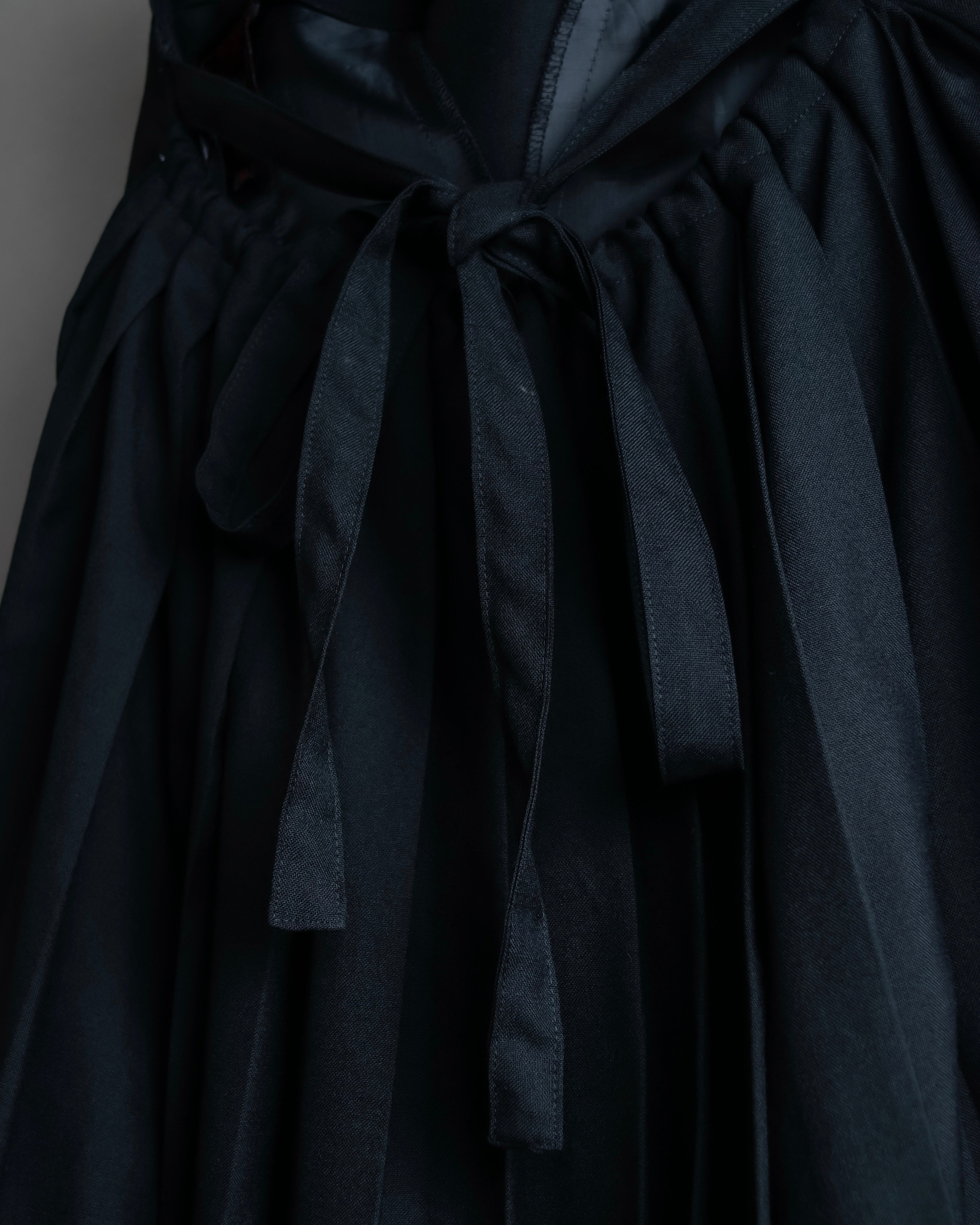 "JEAN PAUL GAULTIER" Ribbon belted design pleated flare skirt