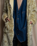 "Vintage stitch design denim vest"