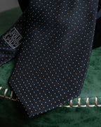 "JEAN PAUL GAULTIER" 100% silk white＆orange dot pattern neck tie