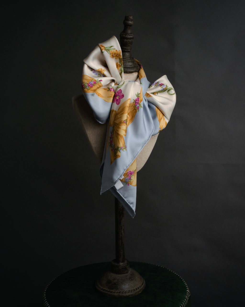“Christian Dior” 90’s Floral logo silk scarf
