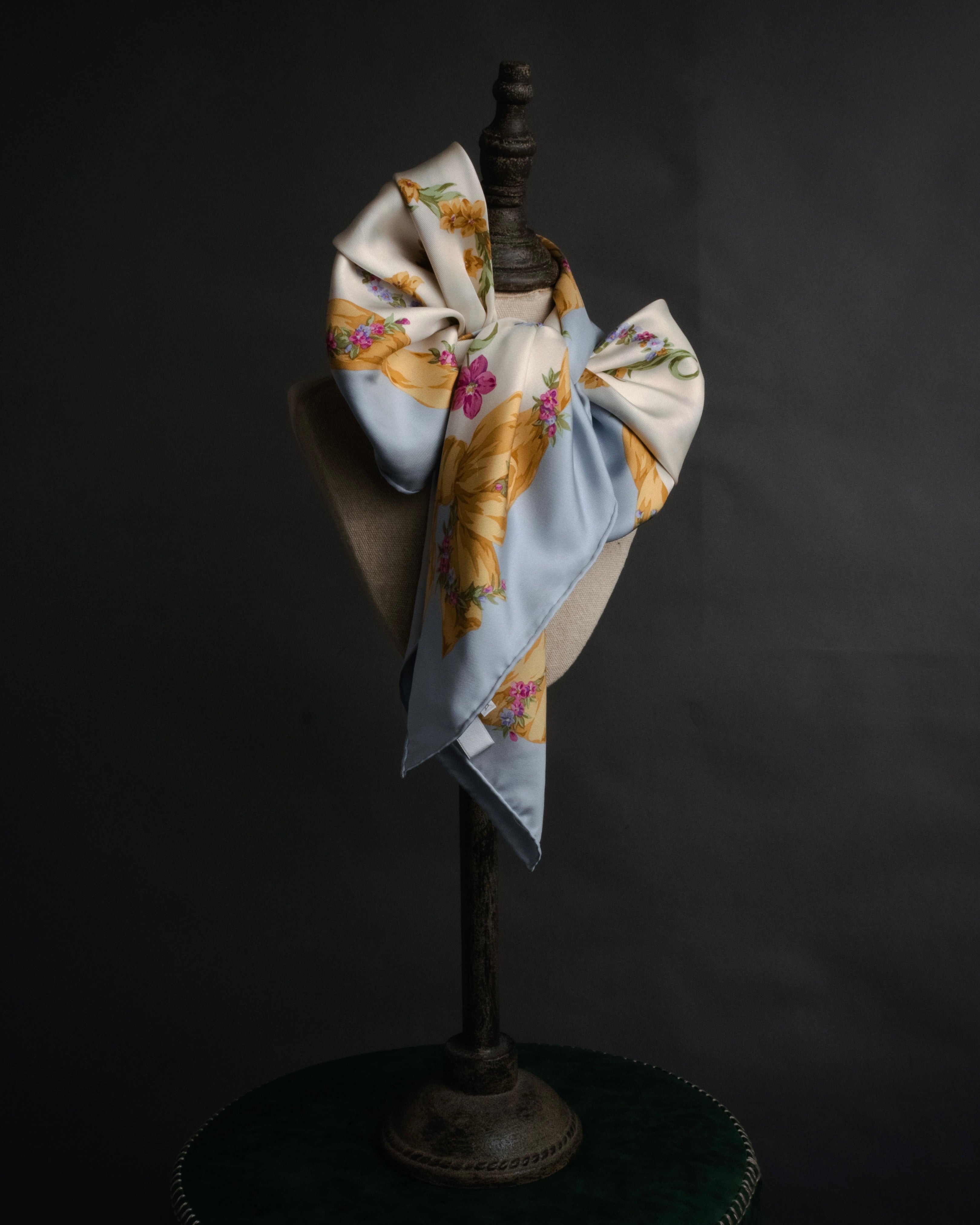 “Christian Dior” 90’s Floral logo silk scarf