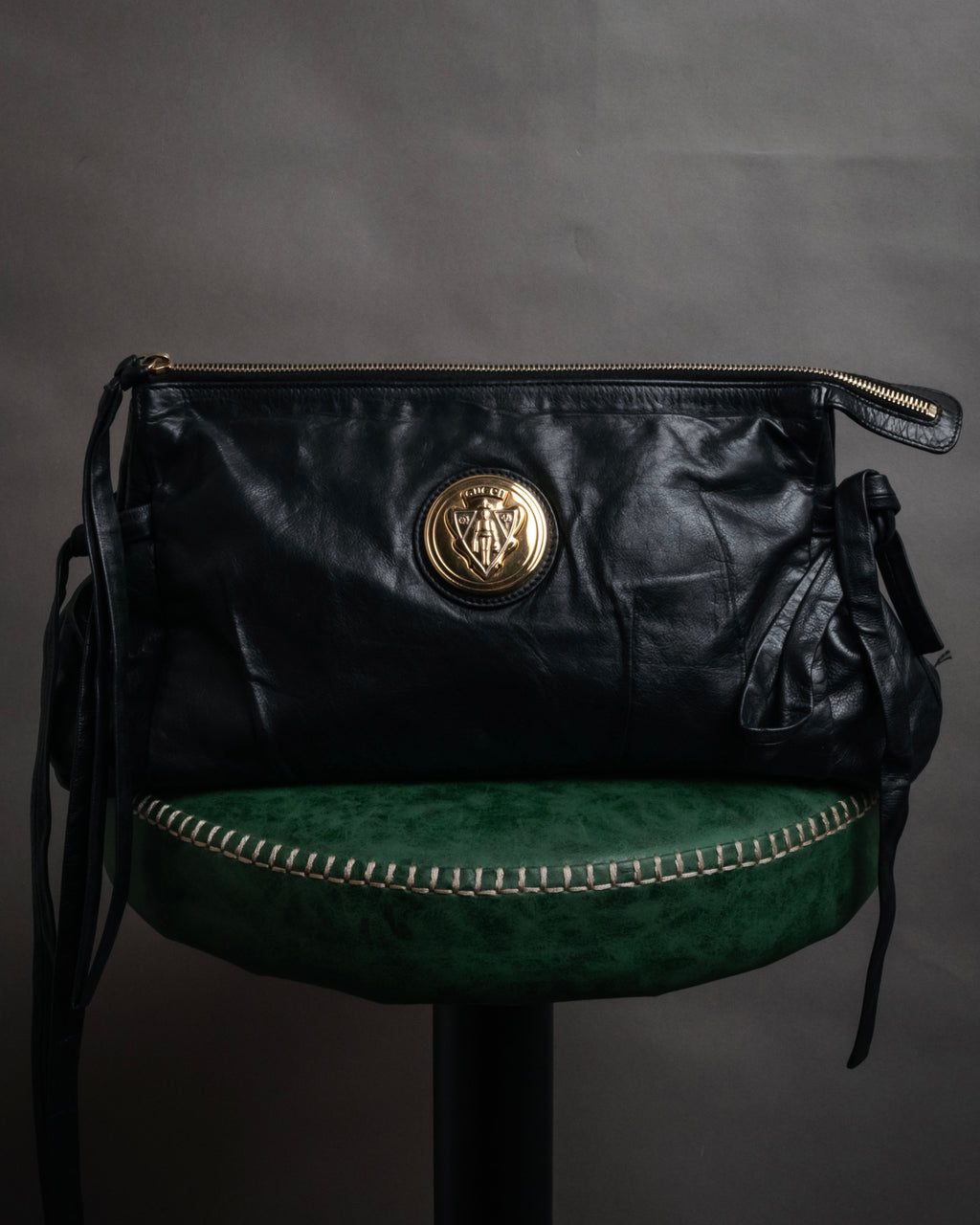 “GUCCI” 2007-2012 Crest emblem soft leather bag