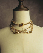 -SPECIAL- "CHANEL" 90's Pearl and crystal embellished long necklace