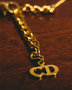 “Christian Dior” 00’s Dior heart charm tassel necklace