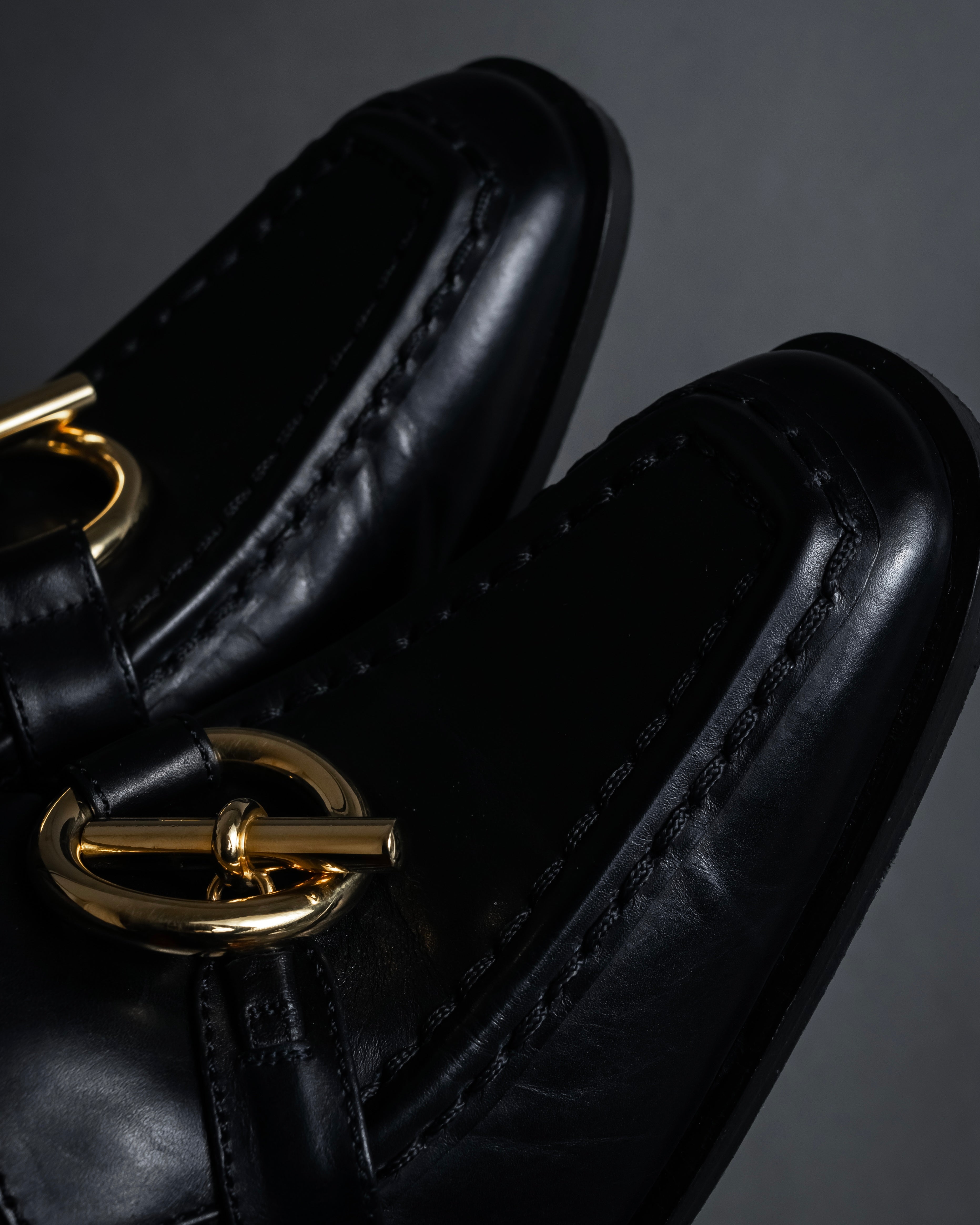 -MOOD Christmas Collection-
"HERMES" 90's-00's Gold buckle design heeled loafers