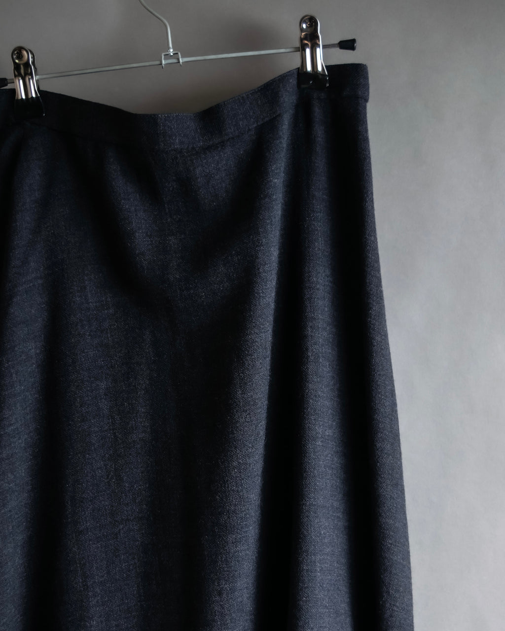"Christian Dior" Front button design flare wool skirt