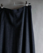 "Christian Dior" Front button design flare wool skirt