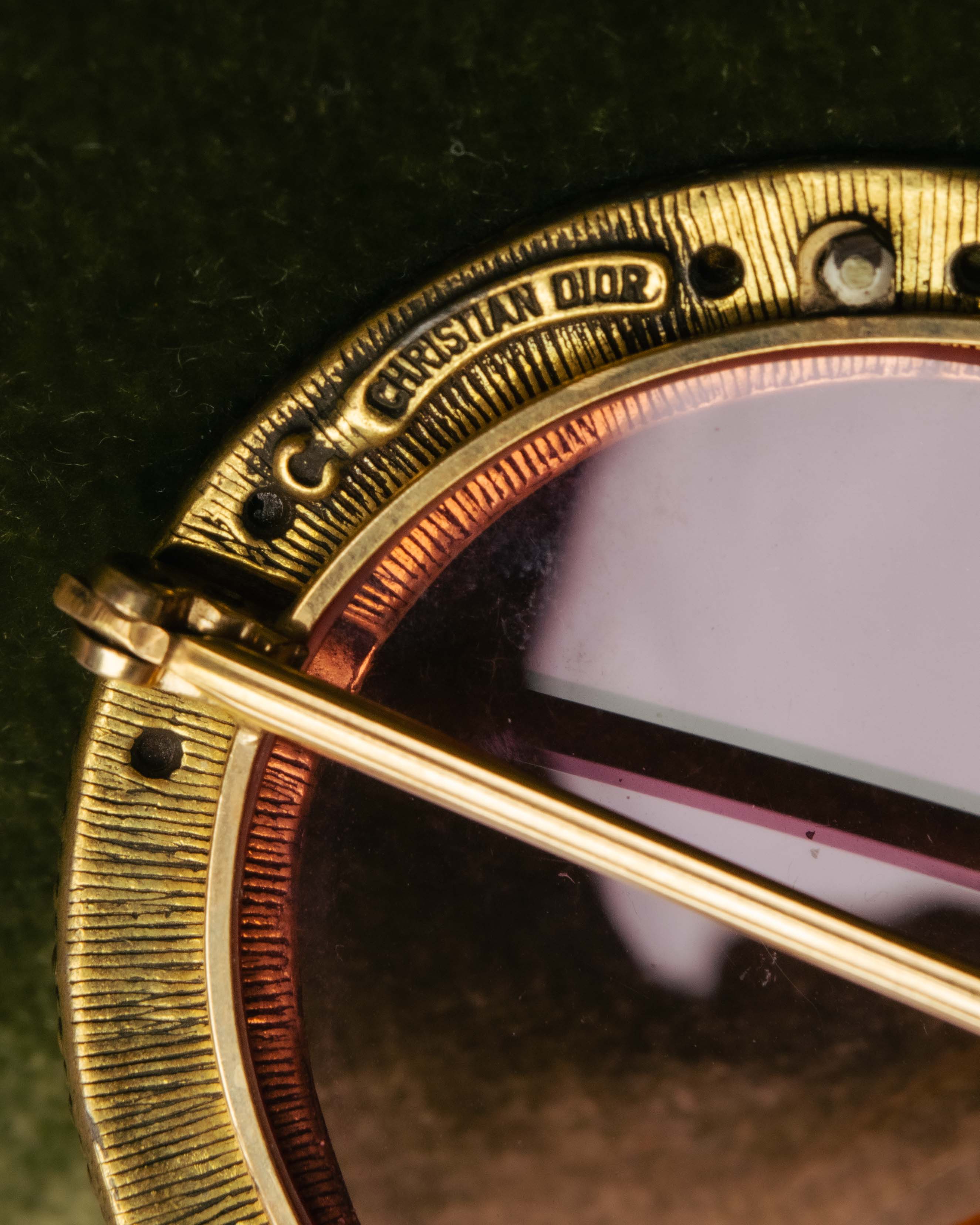 "Christian Dior" 70's-80's Vintage ornate jewel-embellished round sunglasses