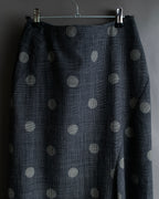 "YOHJI YAMAMOTO +NOIR" Large polka dot pattern flared skirt