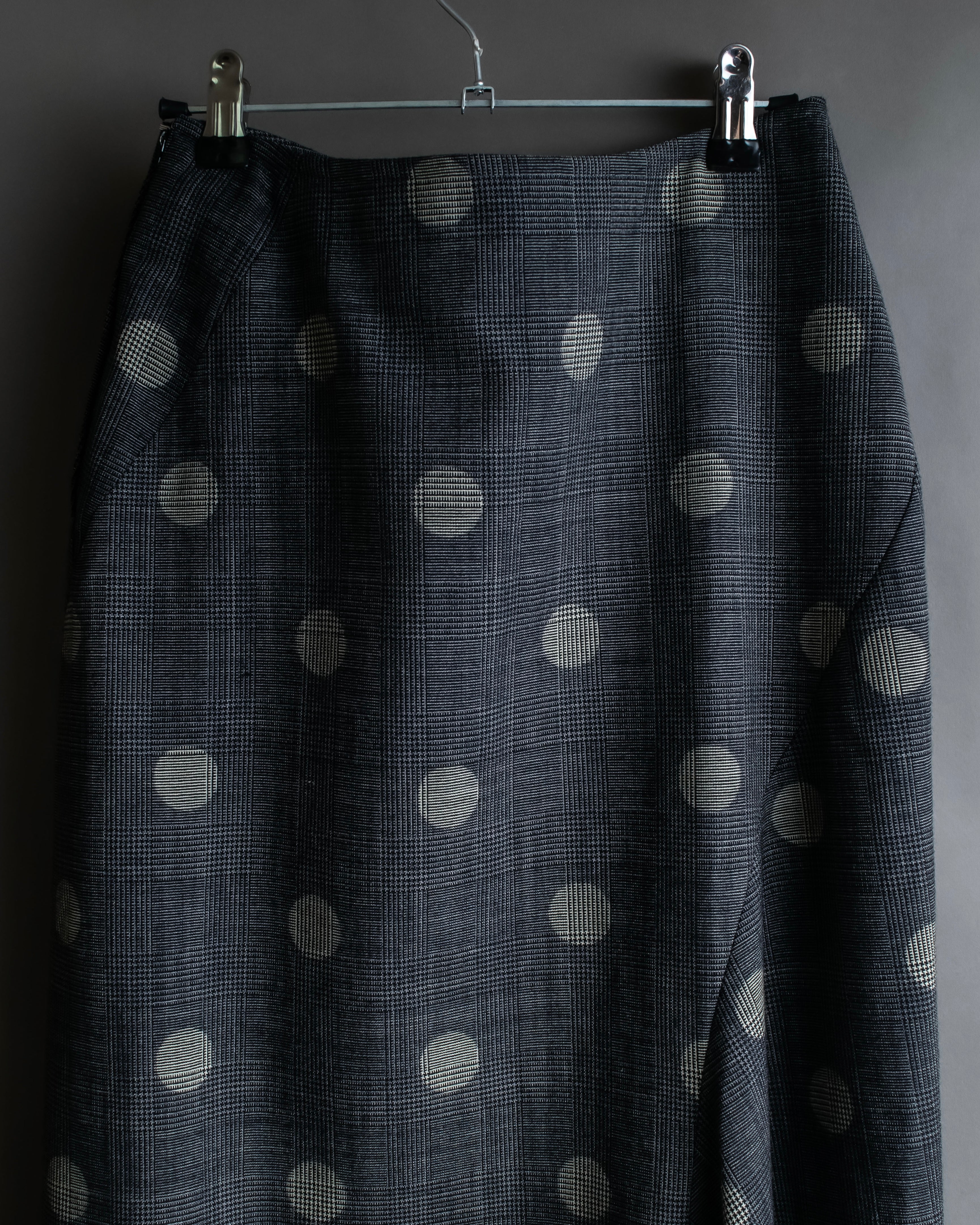 "YOHJI YAMAMOTO +NOIR" Large polka dot pattern flared skirt