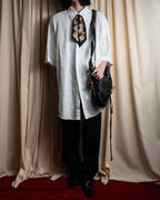 "HUGO BOSS" Linen oversized half sleeve button down shirt