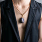 "HERMES" Stone motif leather string necklace
