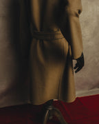 “GUCCI” 00’s-10’s Cashmere-blend leather-trimmed belted long coat