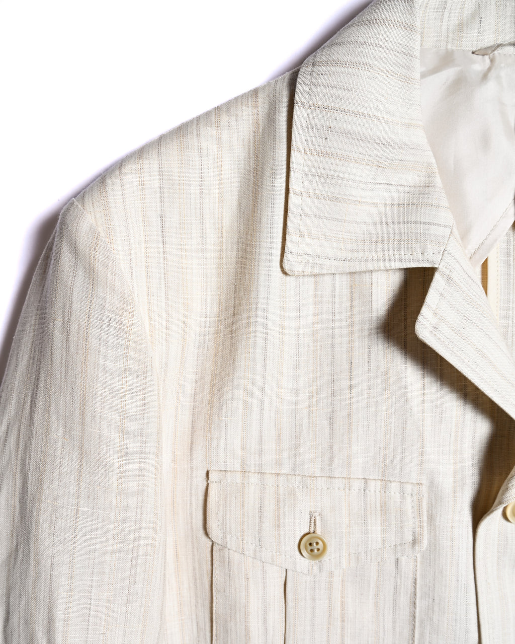 Dolcis/ Linen Blended Oversized Safari Jacket White