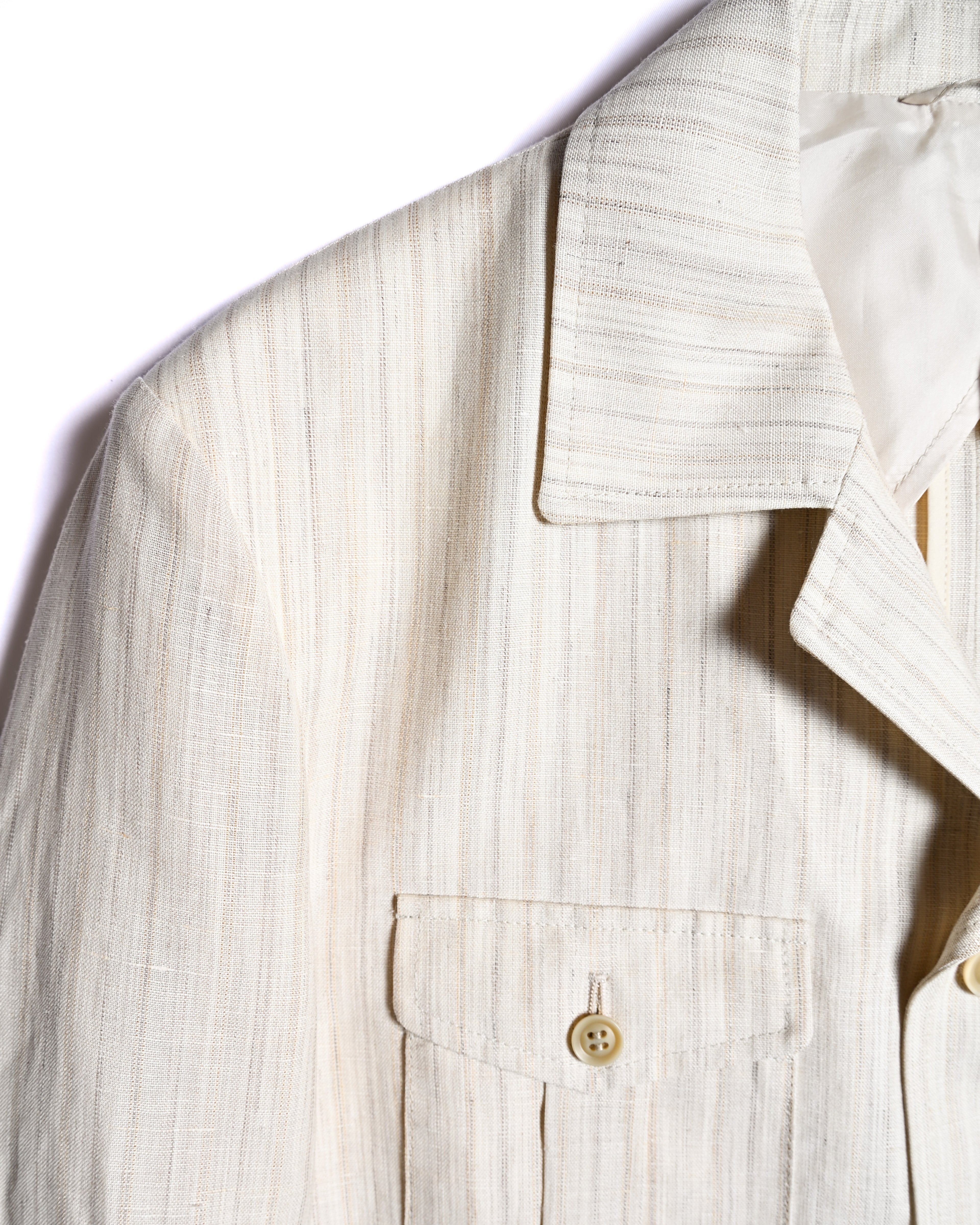 Dolcis/ Linen Blended Oversized Safari Jacket White
