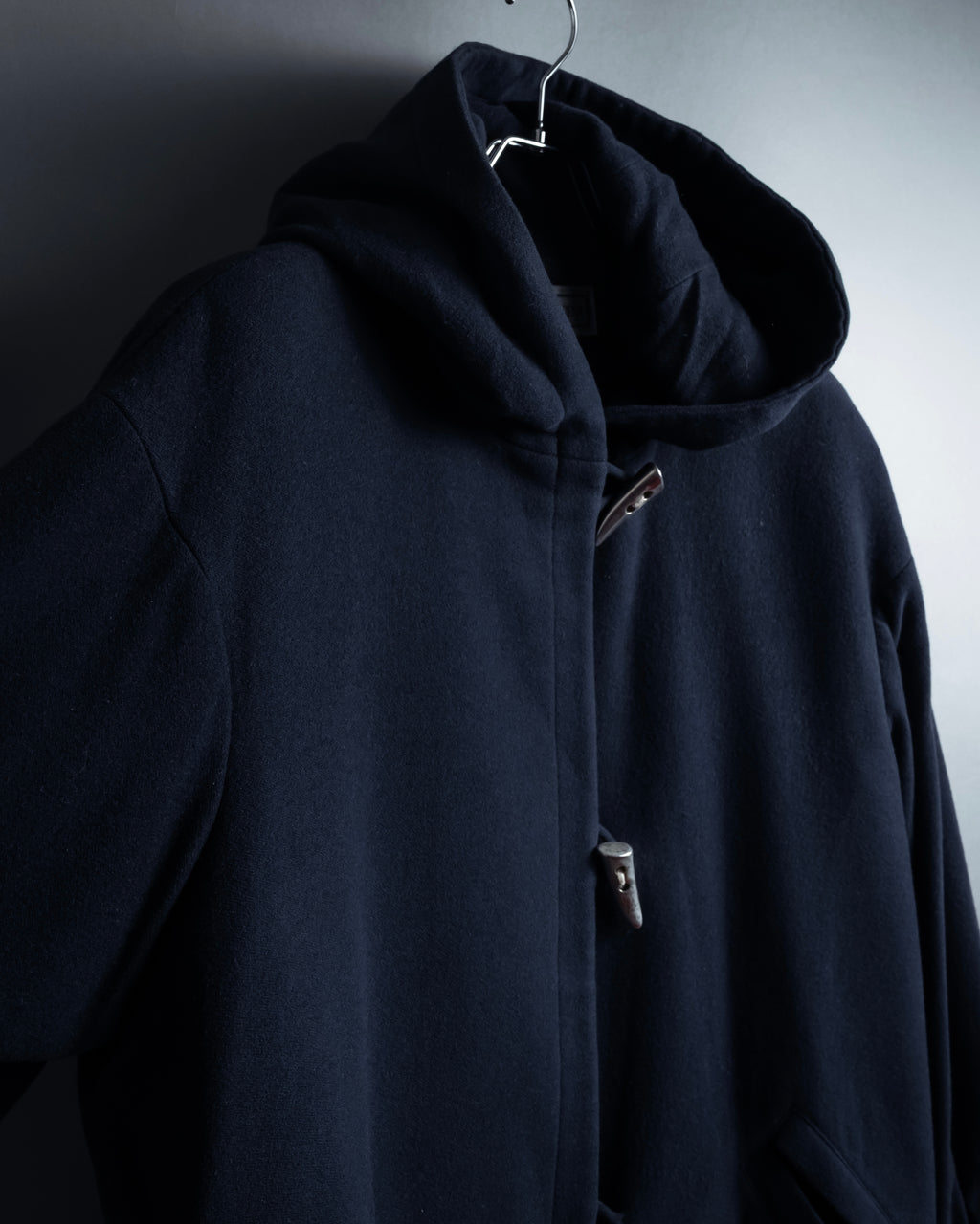 "YVES SAINT LAURENT" Metal toggle design melton wool duffel coat