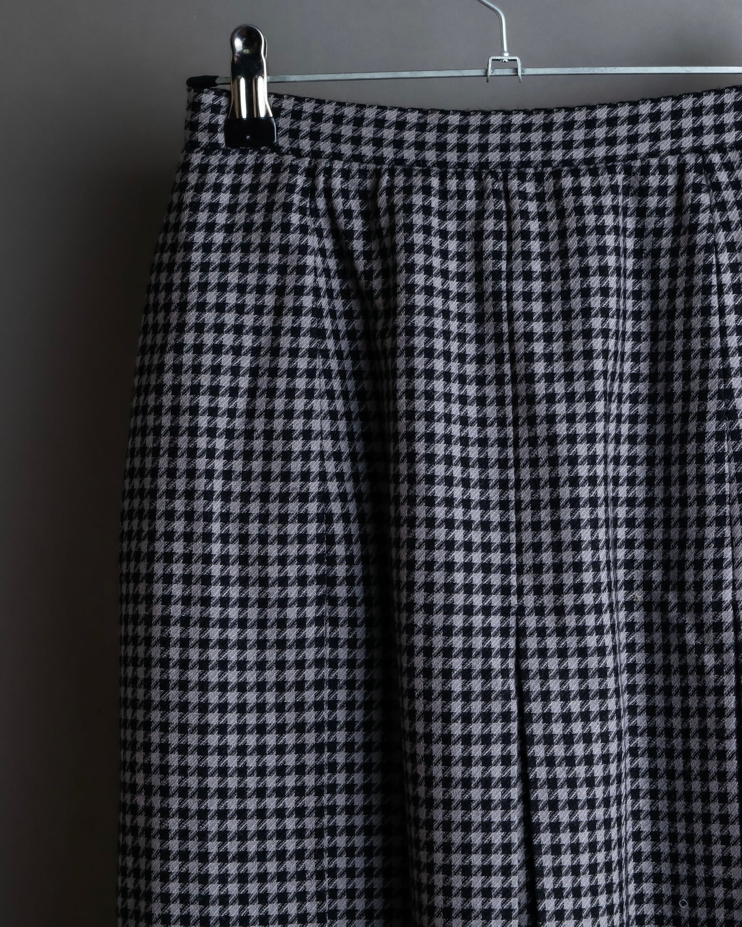 "Christian Dior" Houndstooth pattern wool cropped pleats skirt