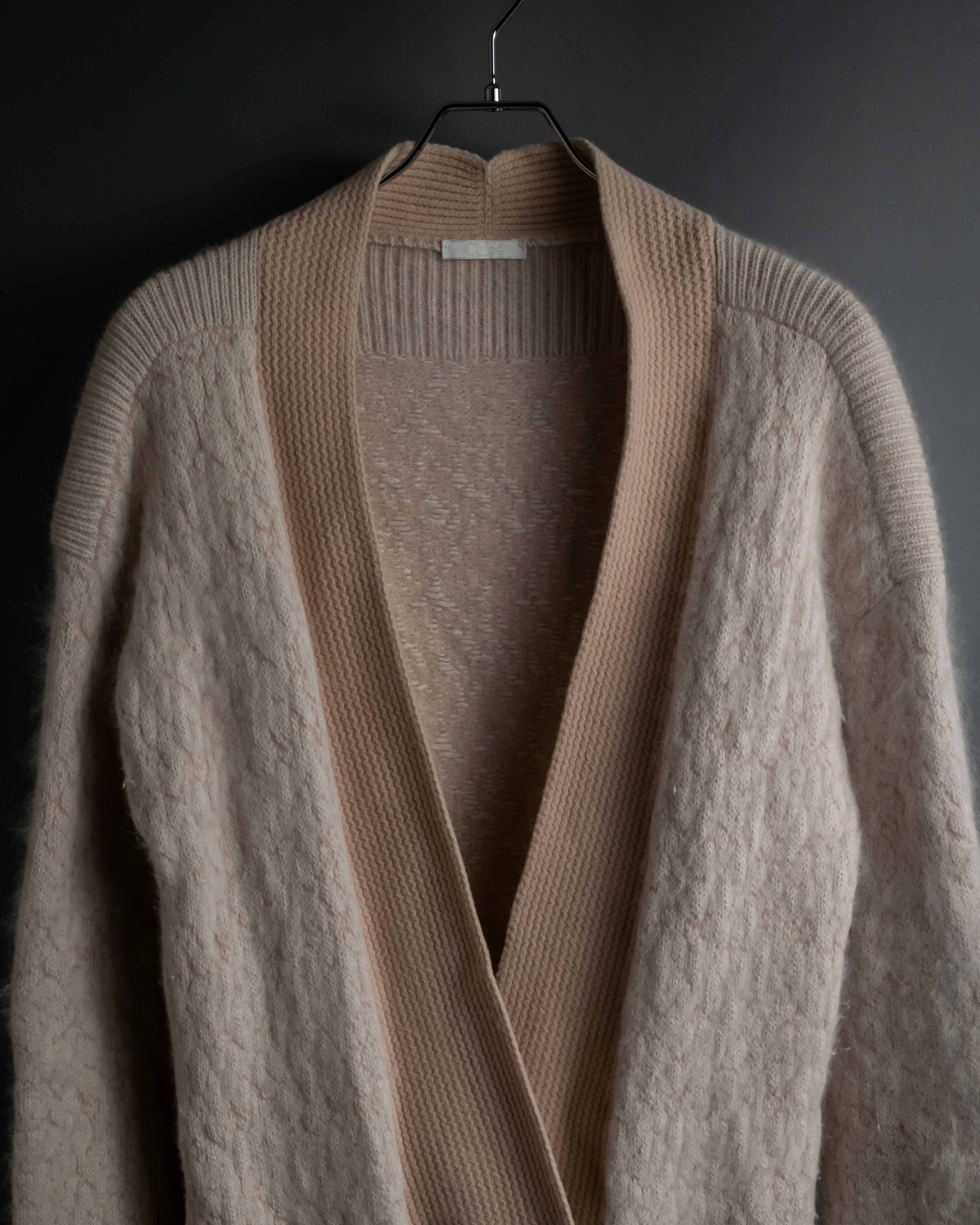 "Chloe" Angora mix standing up long cardigan