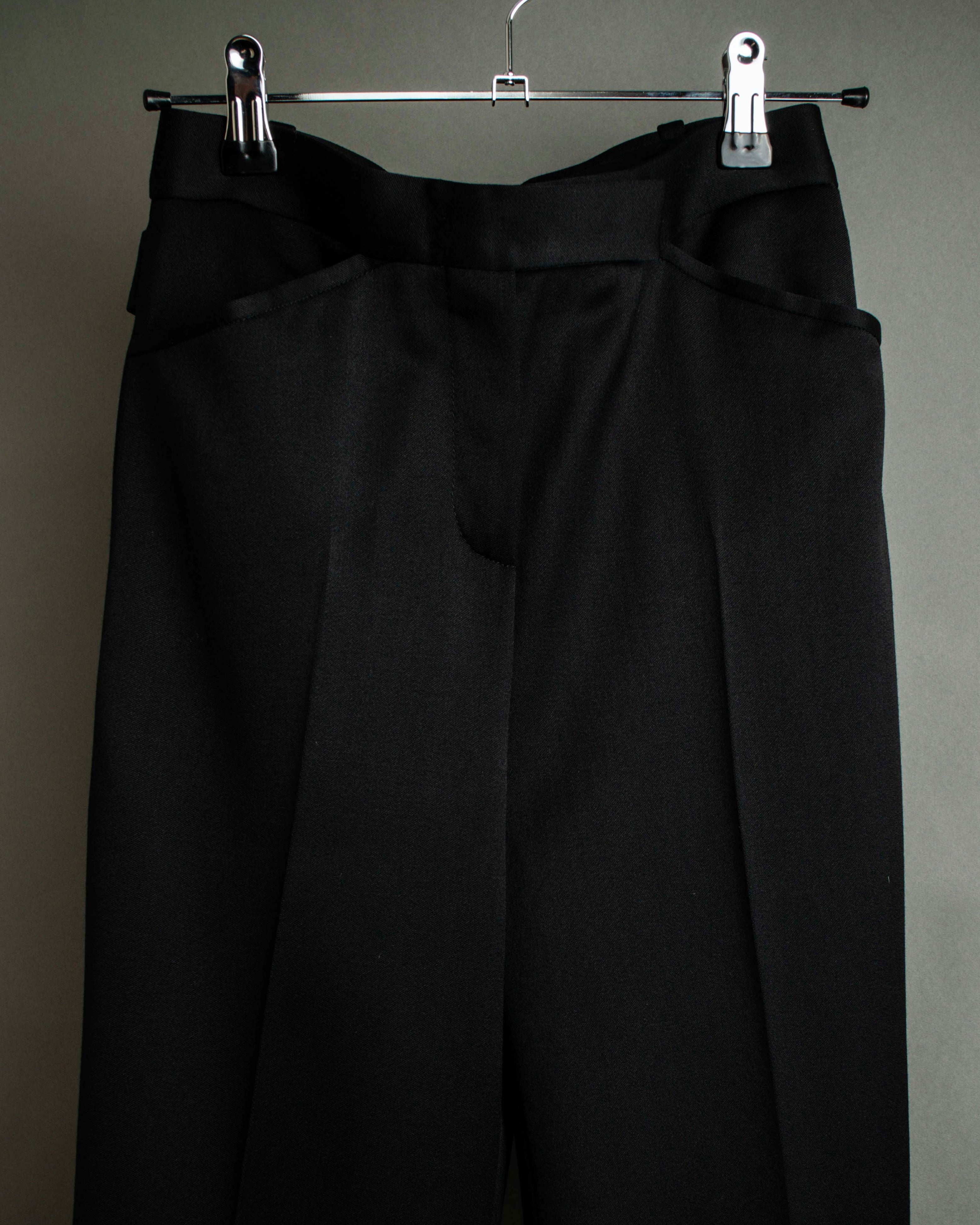 "CHANEL" Fringe design high waist straight cut slacks