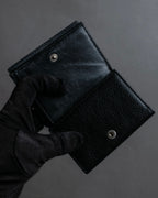 "BALENCIAGA" Logo engraved compact leather tri-fold wallet