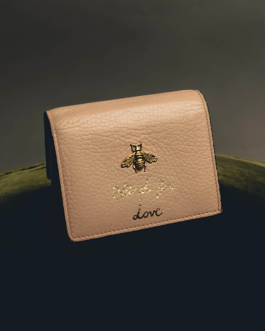 "GUCCI" 2010's-20's Pink bee motif trifold wallet