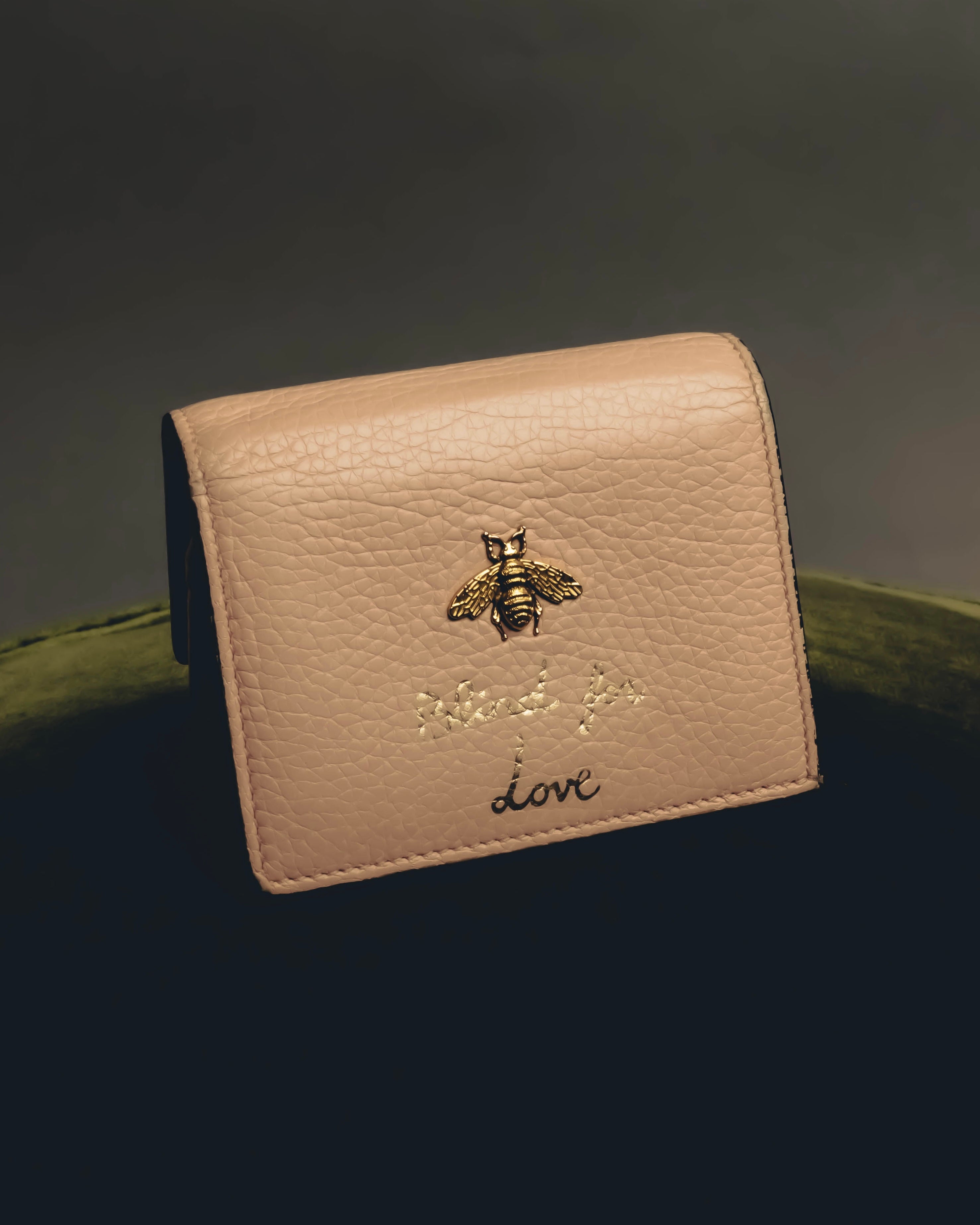 "GUCCI" 2010's-20's Pink bee motif trifold wallet