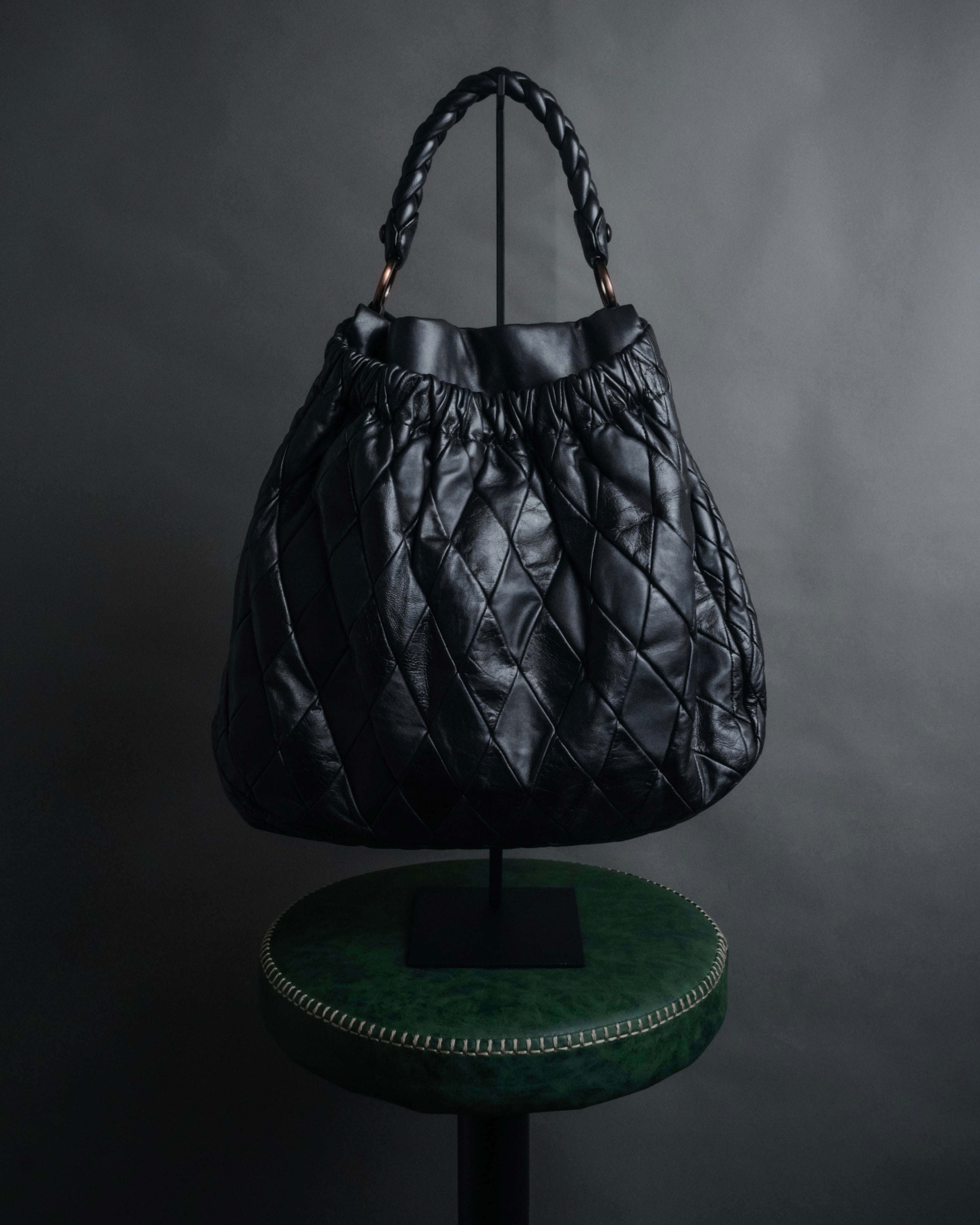 -SPECIAL- “miu miu” 2008-2012 Matelassé braided handle hobo bag