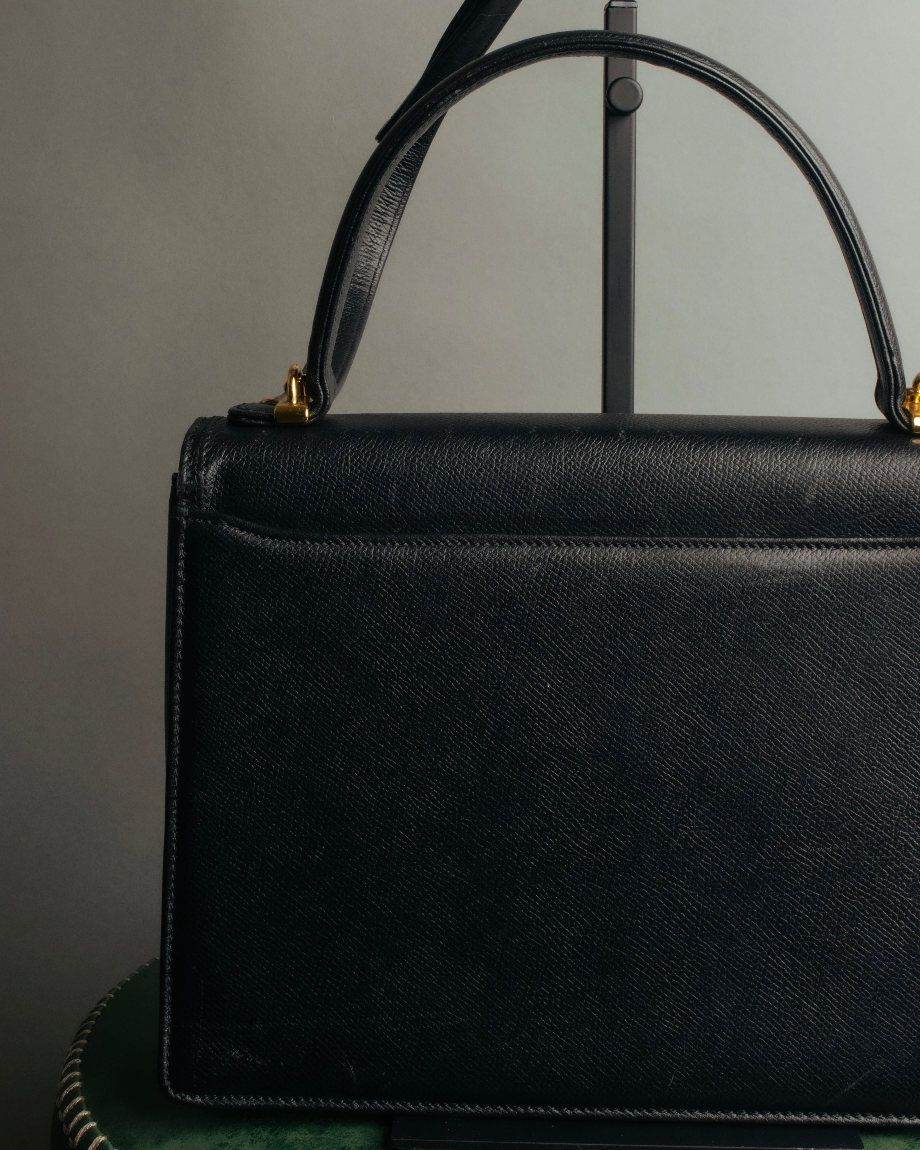 “Valentino Garavani” 90’s-00’s Structured V logo leather handbag