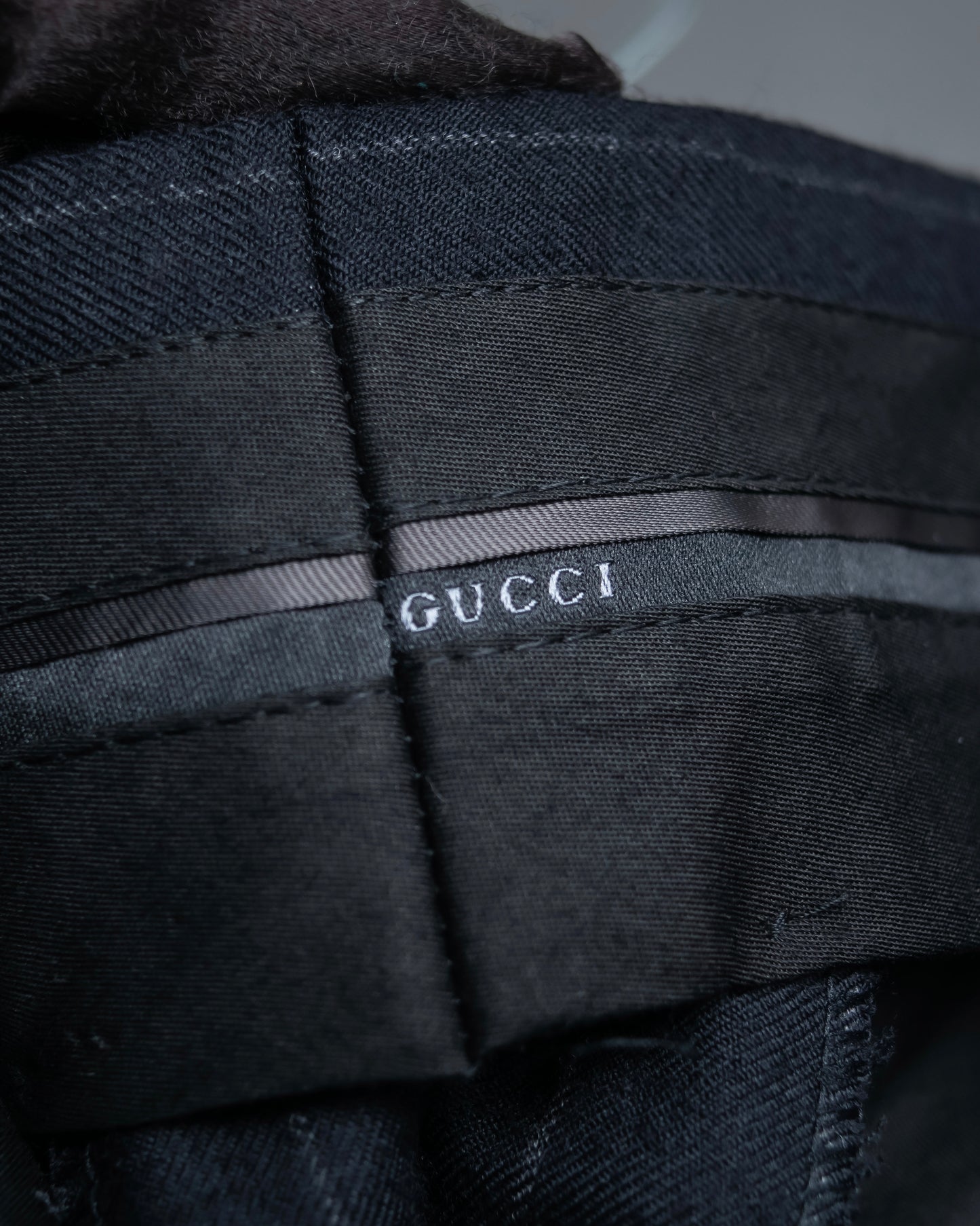 “GUCCI”  chalk stripe designed wide pants