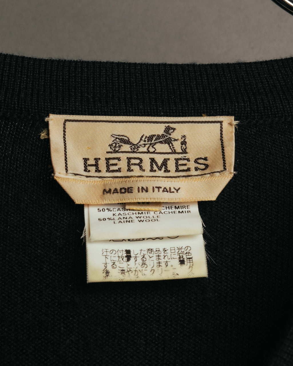 -SPECIAL- “HERMÈS” 90’s-00’s Cashmere wool v-neck knit