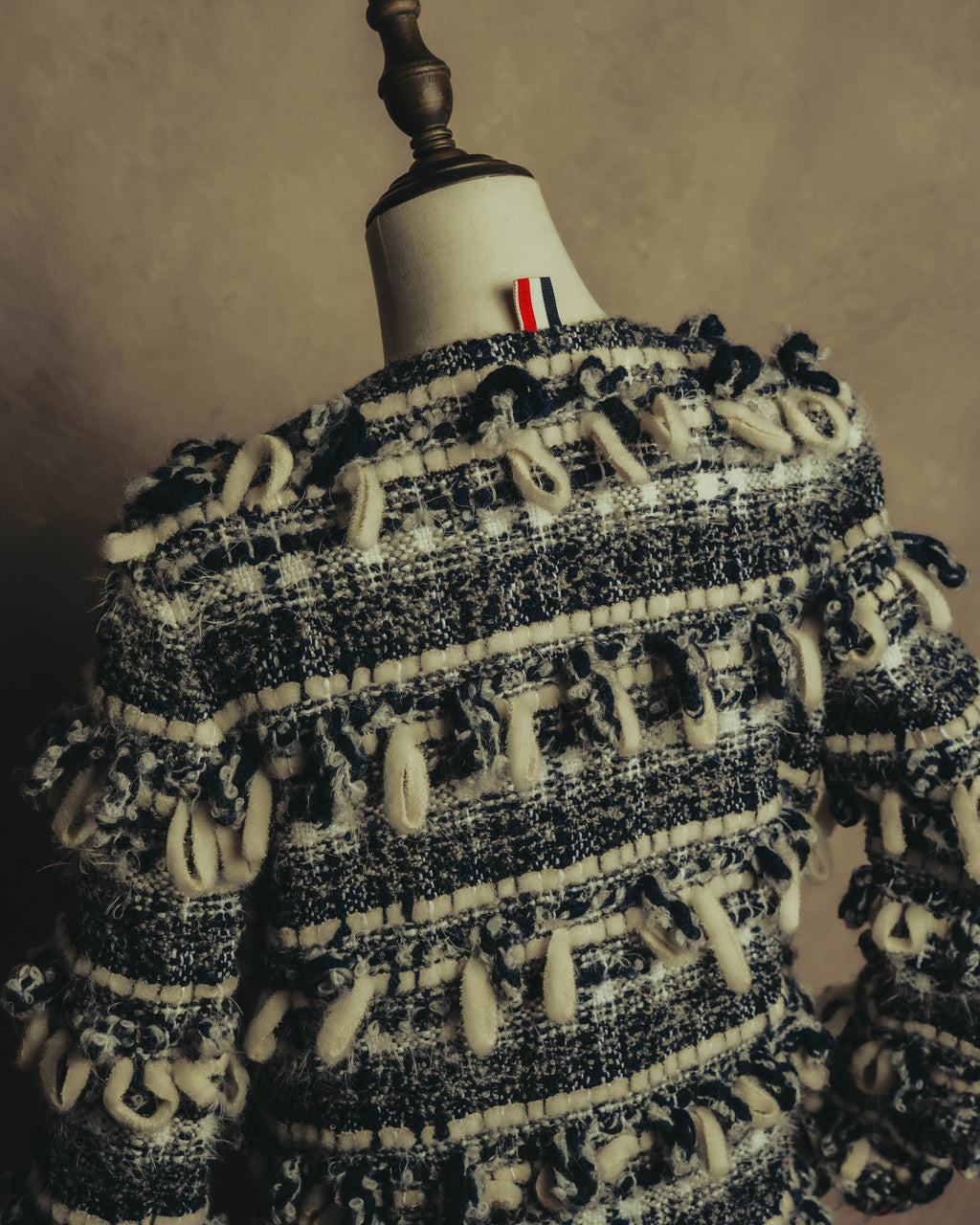 "THOM BROWNE" 2010's-20's Textured double breasted boucle coat