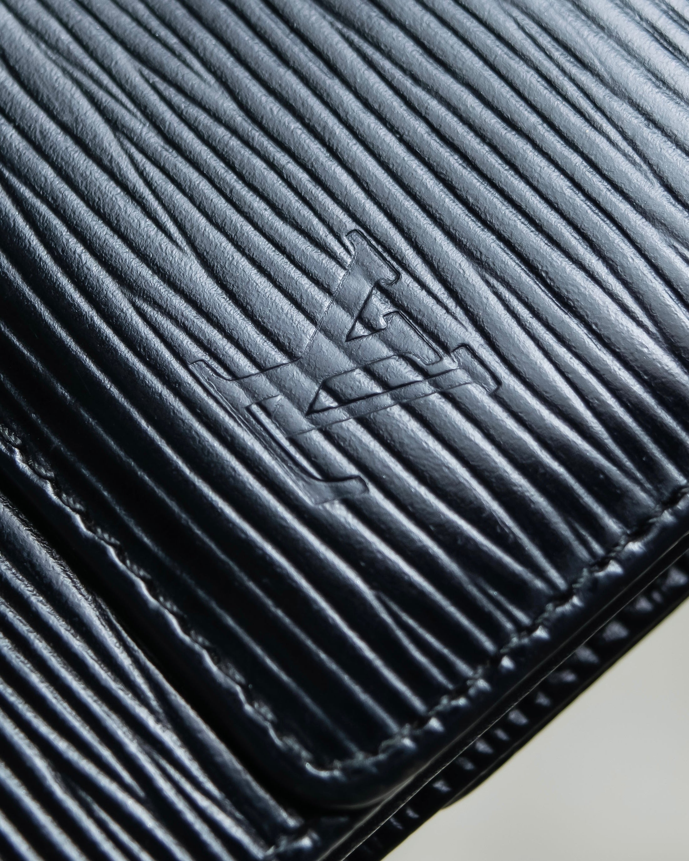 "Louis Vuitton" Horizontal Stripe Compact Leather Wallet
