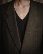 "Yves Saint Laurent diffusion hommes" 80’s-90’s structured glitter pinstripe wool suit set-up