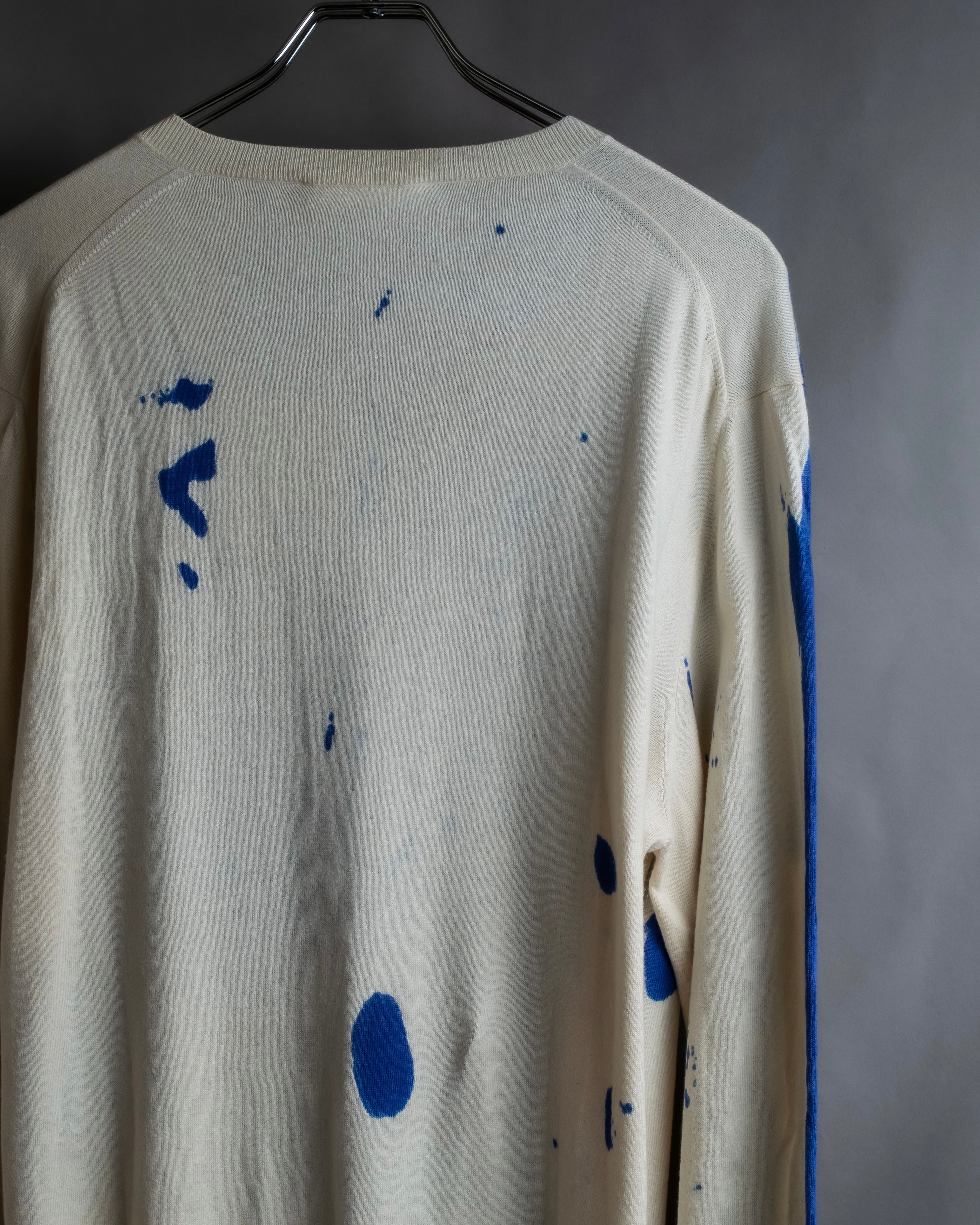 "Alexander McQueen" Painted oversized V-neck knit