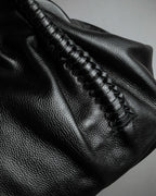 "Salvatore Ferragamo" Draping design lace-up detail leather bag